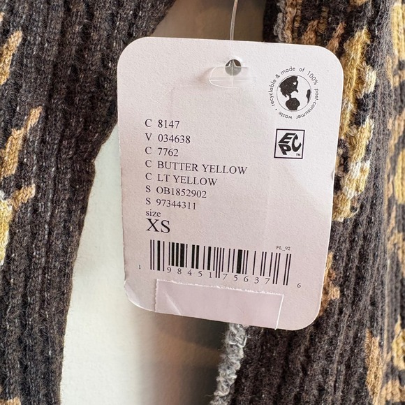 Free People Pretty Little Thermal long sheen floral top XS new nwt casual - Picture 8 of 9